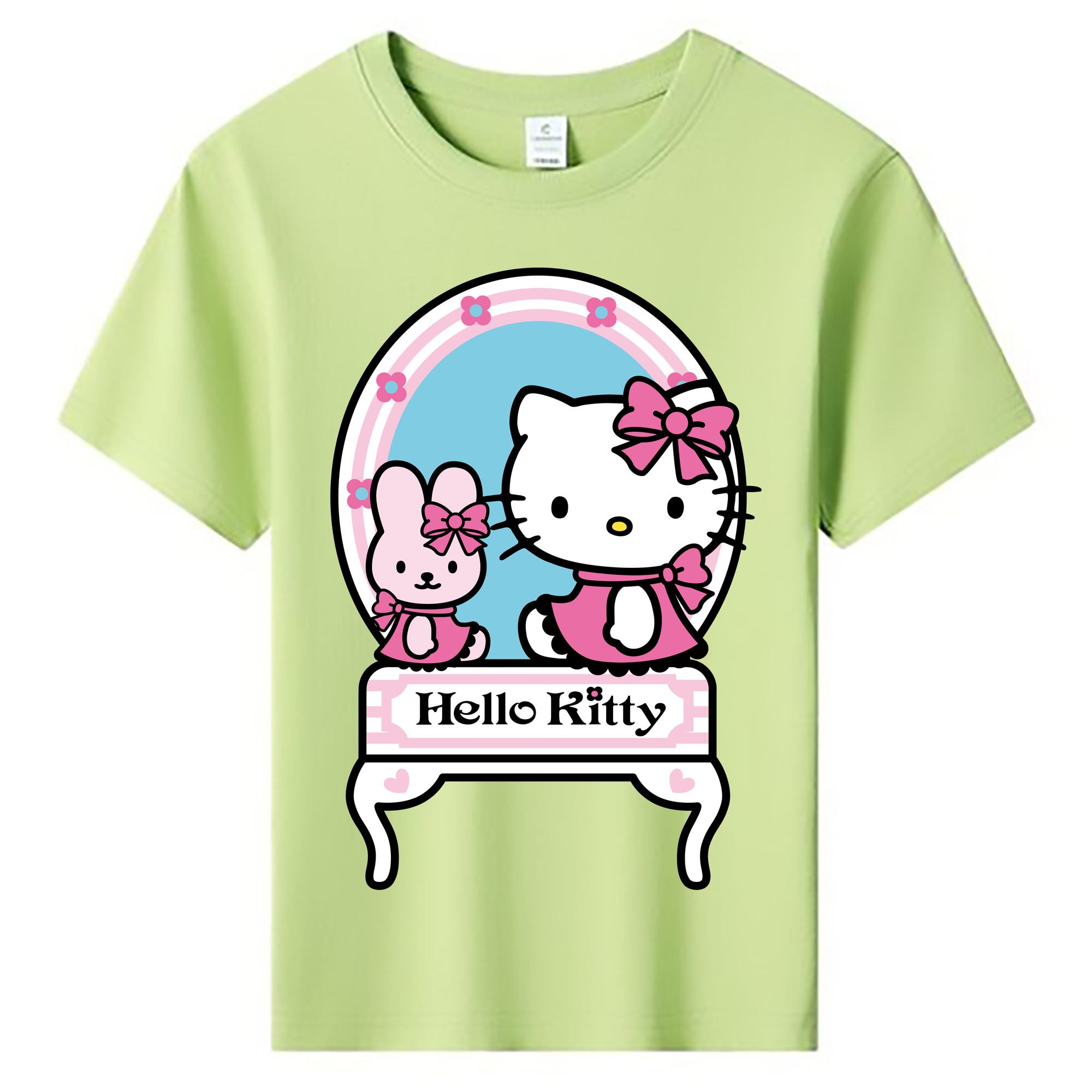 （画像用） Hello Kitty ハローキティ 綿100％キッズTシャツ（フロントプリント）